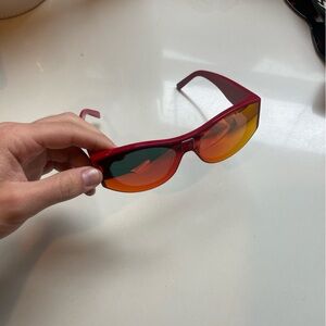 GIVENCHY Red Sunglasses with Orange Lenses